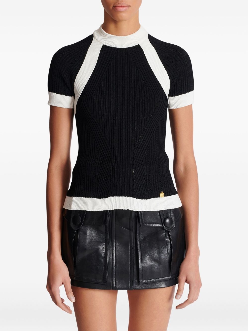 short-sleeved knit top - 6