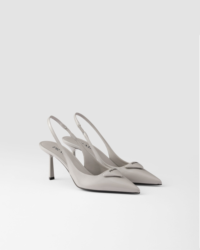 Brushed leather slingback pumps 1