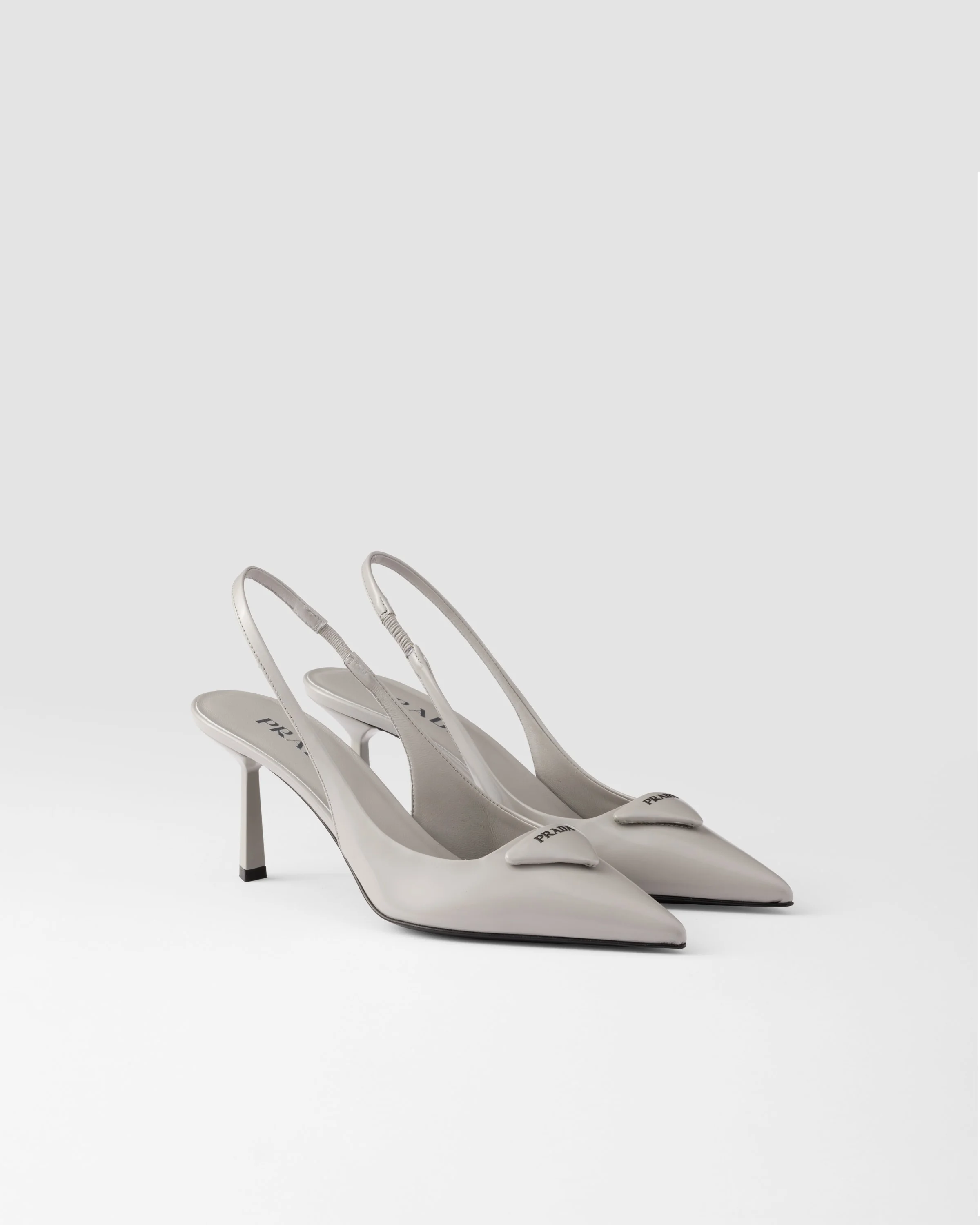 Brushed leather slingback pumps - 1