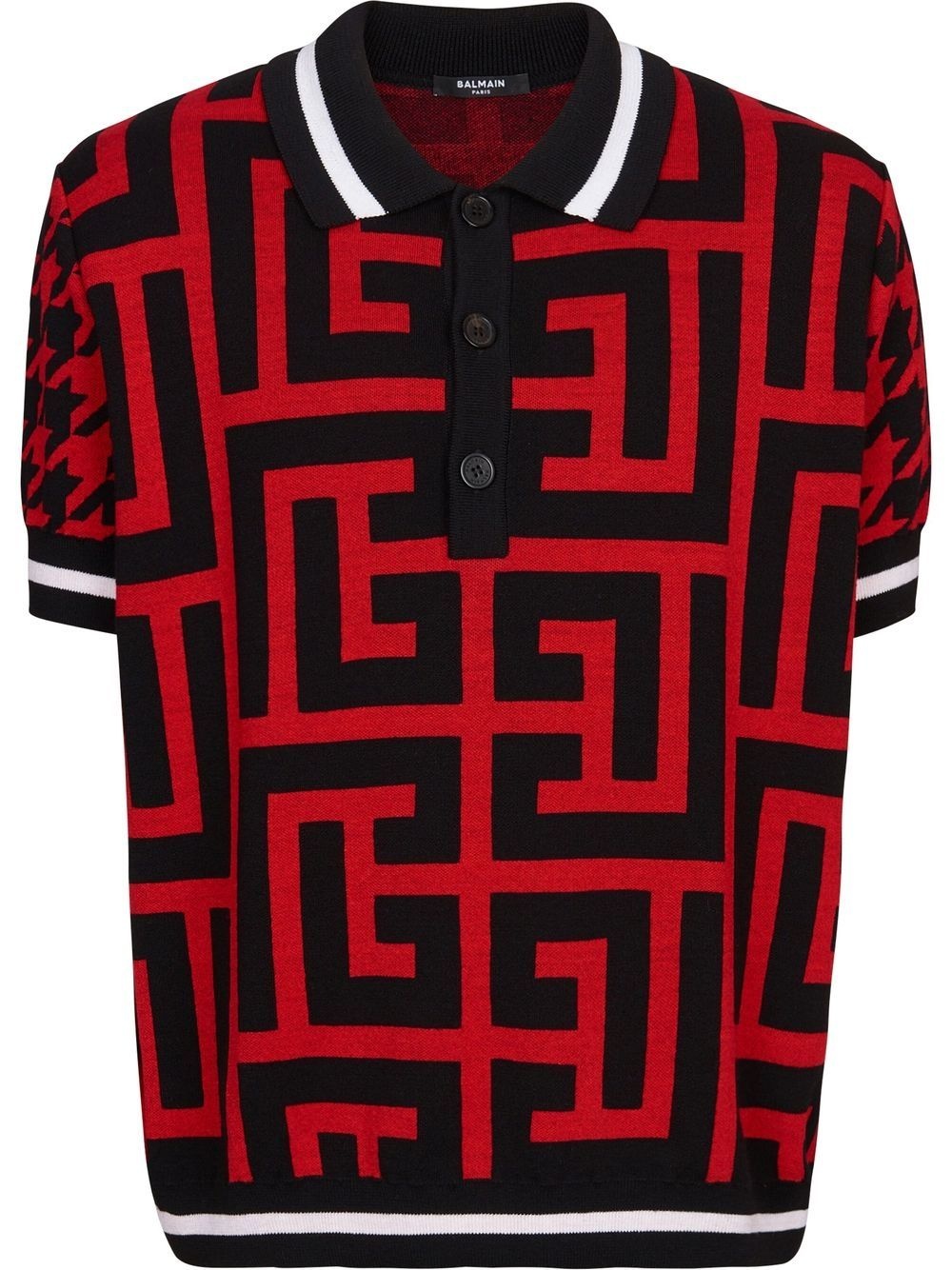 monogram-pattern polo shirt - 1