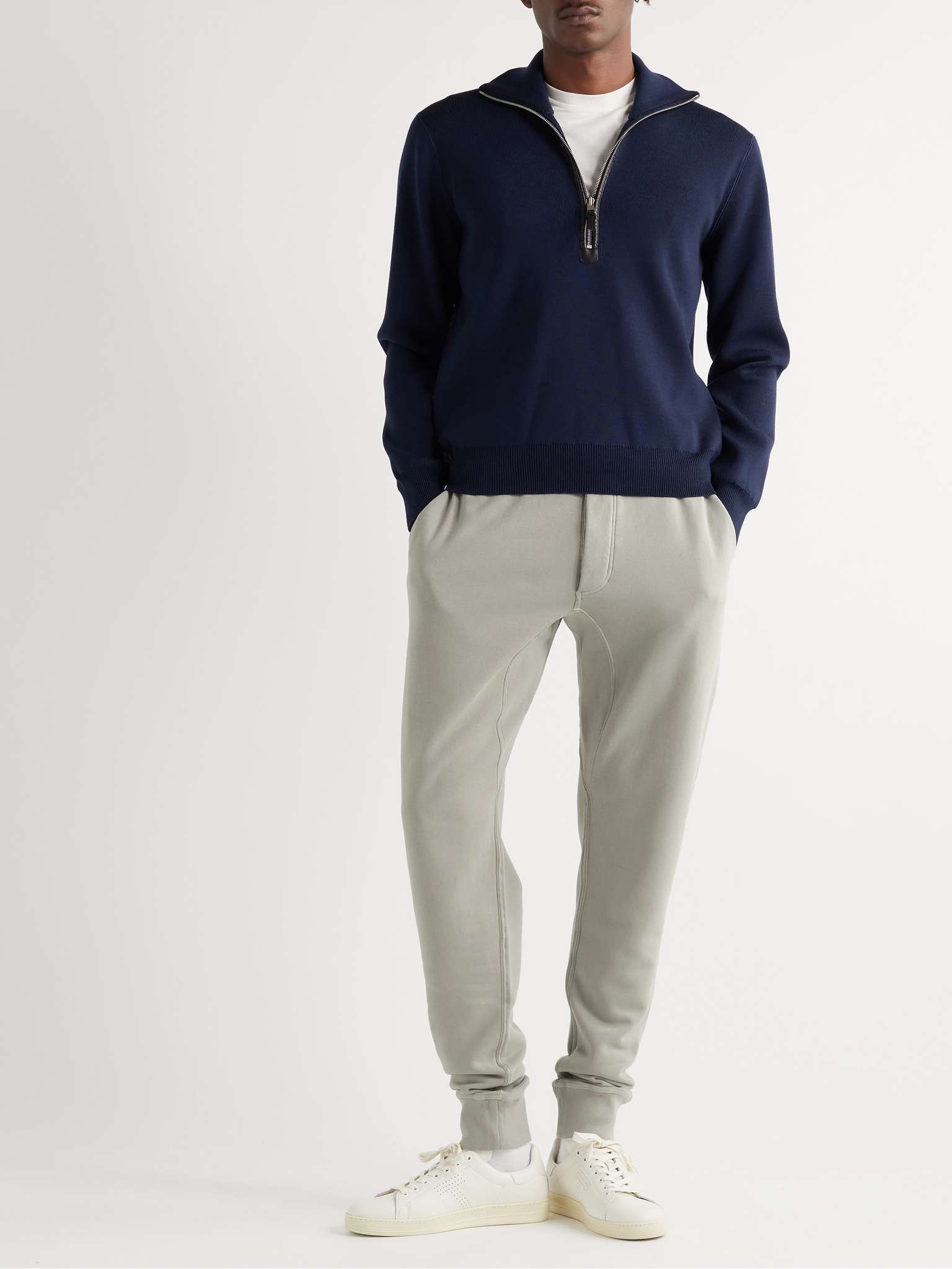 Tapered Garment-Dyed Cotton-Jersey Sweatpants - 3