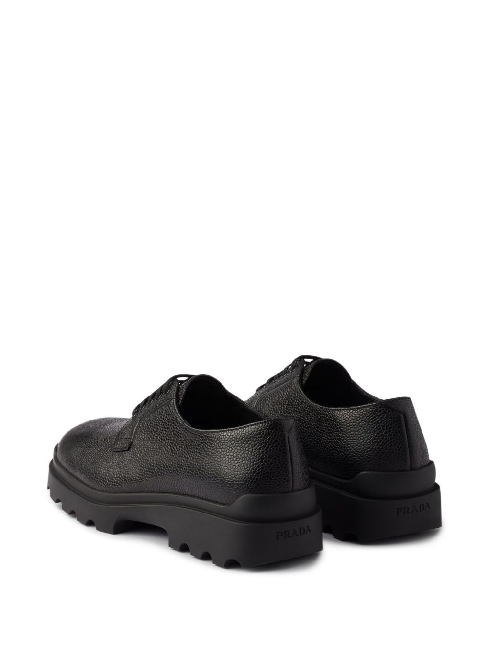pebble-grain lace-up shoes - 3