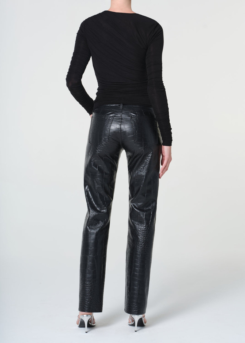 LOW RISE SLIM (RECYCLED LEATHER) IN CROC 3