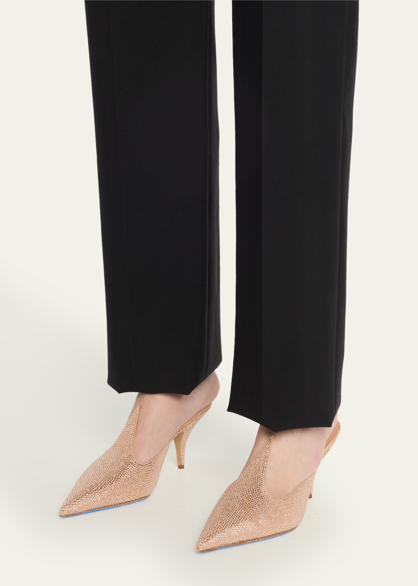 Arvil Crystal Leather Mule Pumps - 2