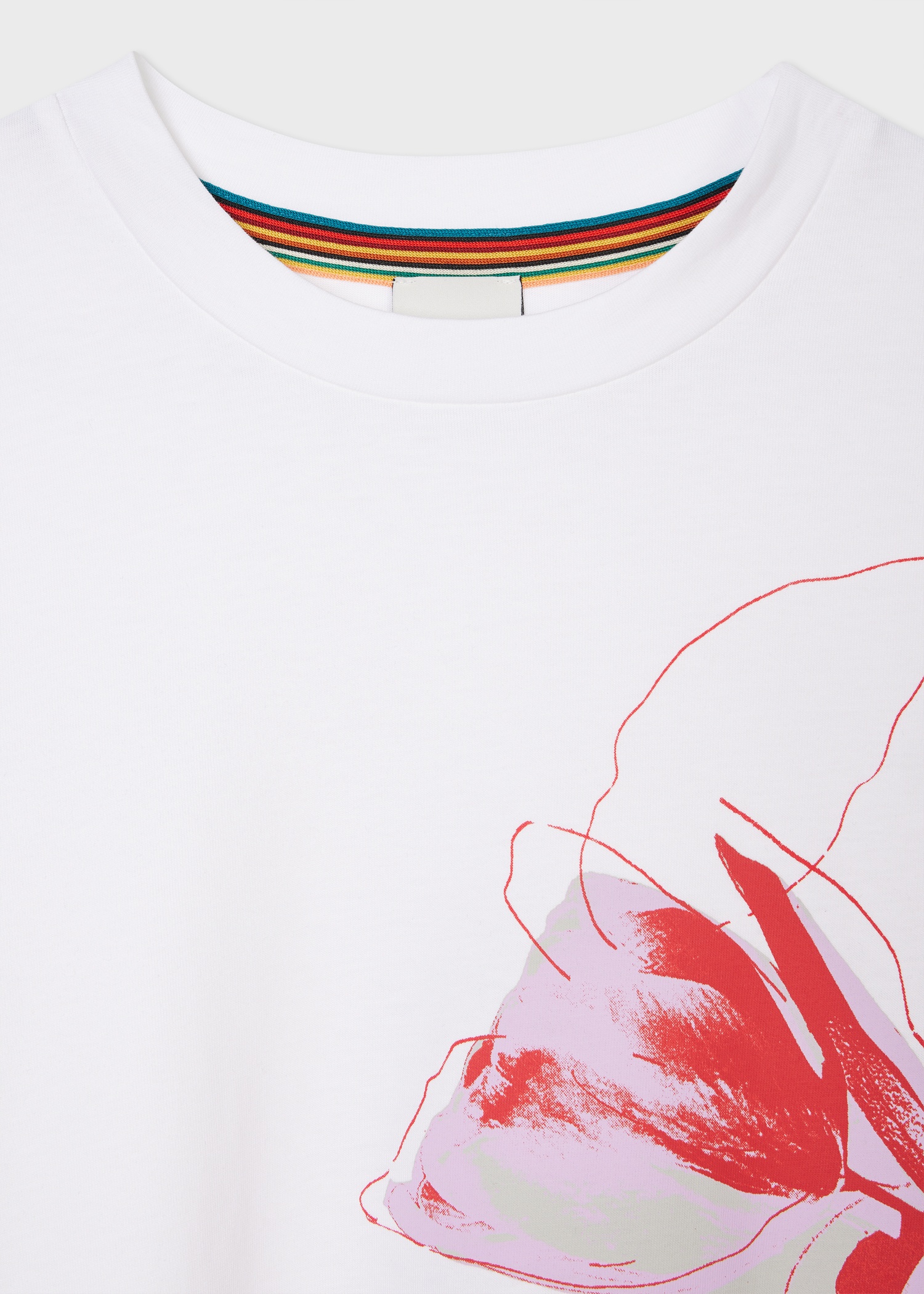 White Floral Print Tie-Back T-Shirt - 4
