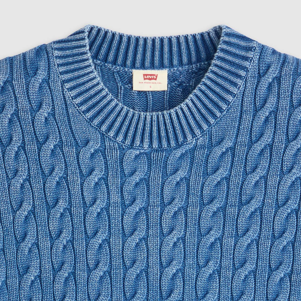 BOYFRIEND CABLE CREWNECK PULLOVER - 6