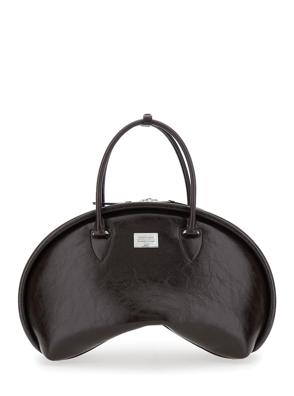 Acne Studios Women Black Handbag With Two Top Handles And Logo Plaque On The Front In Leather Woman - 1