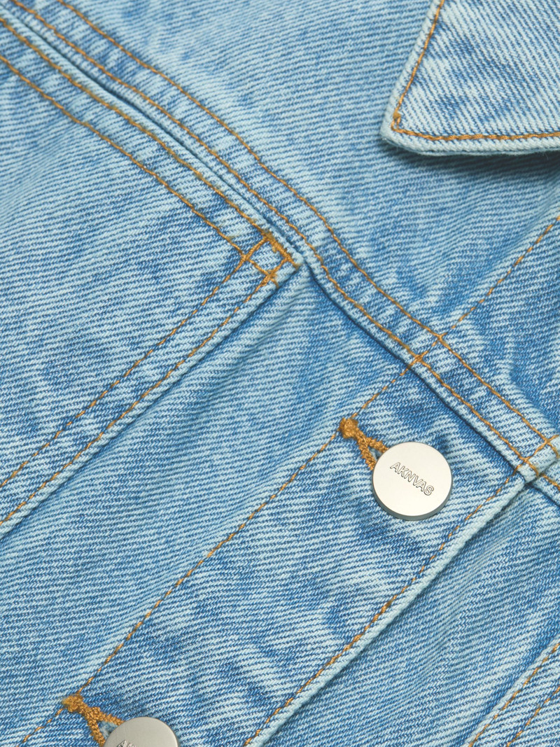 Women's Alex Ruffled Denim Jacket - Sky Blue Denim 7