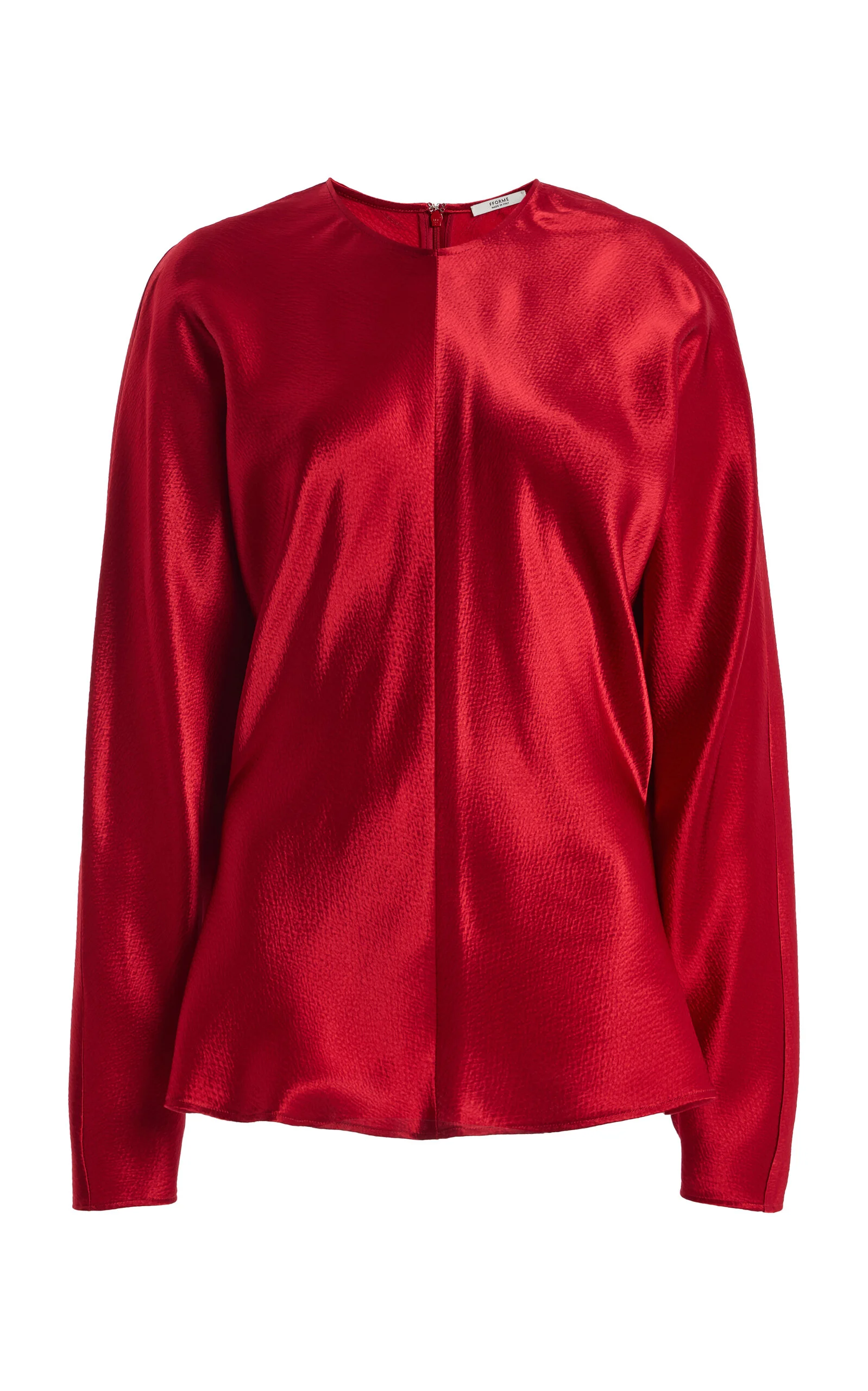 Sylvie Dolman-Sleeve Draped Satin Top - 1