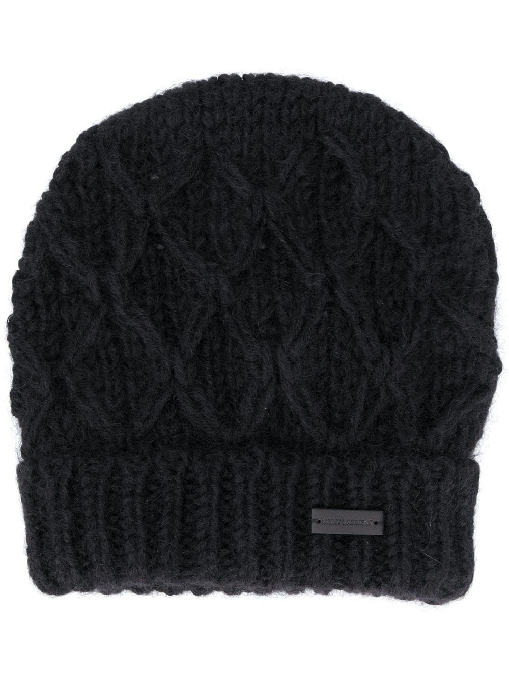 cable-knit beanie hat - 1