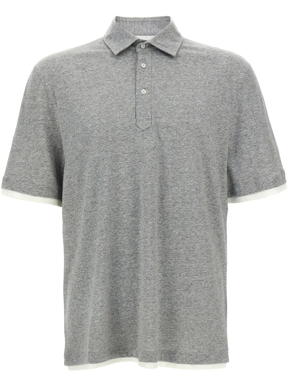 mélange-effect polo shirt - 1