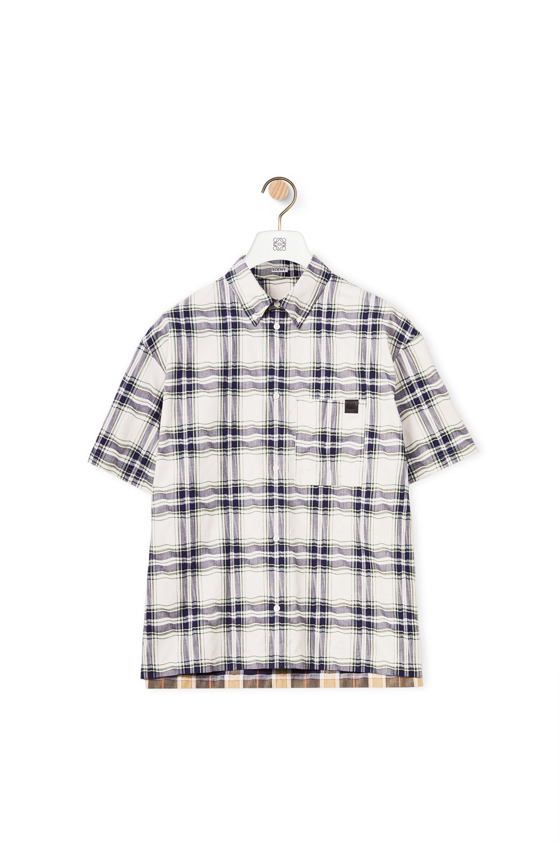 Short sleeve patchwork shirt in cotton - 1