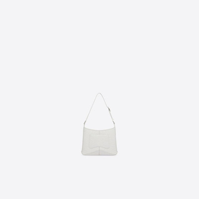 BALENCIAGA Women's Xx Small Hobo Bag Crocodile Embossed in White outlook