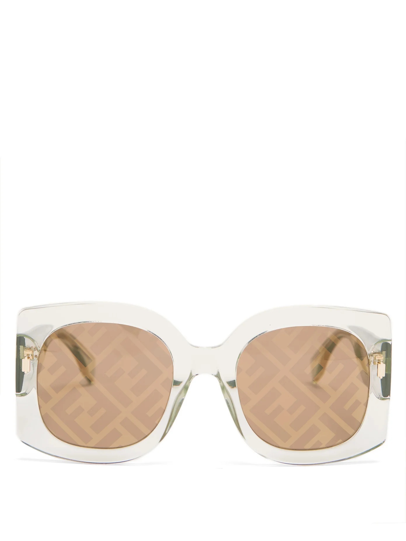 FF-logo square acetate sunglasses - 1