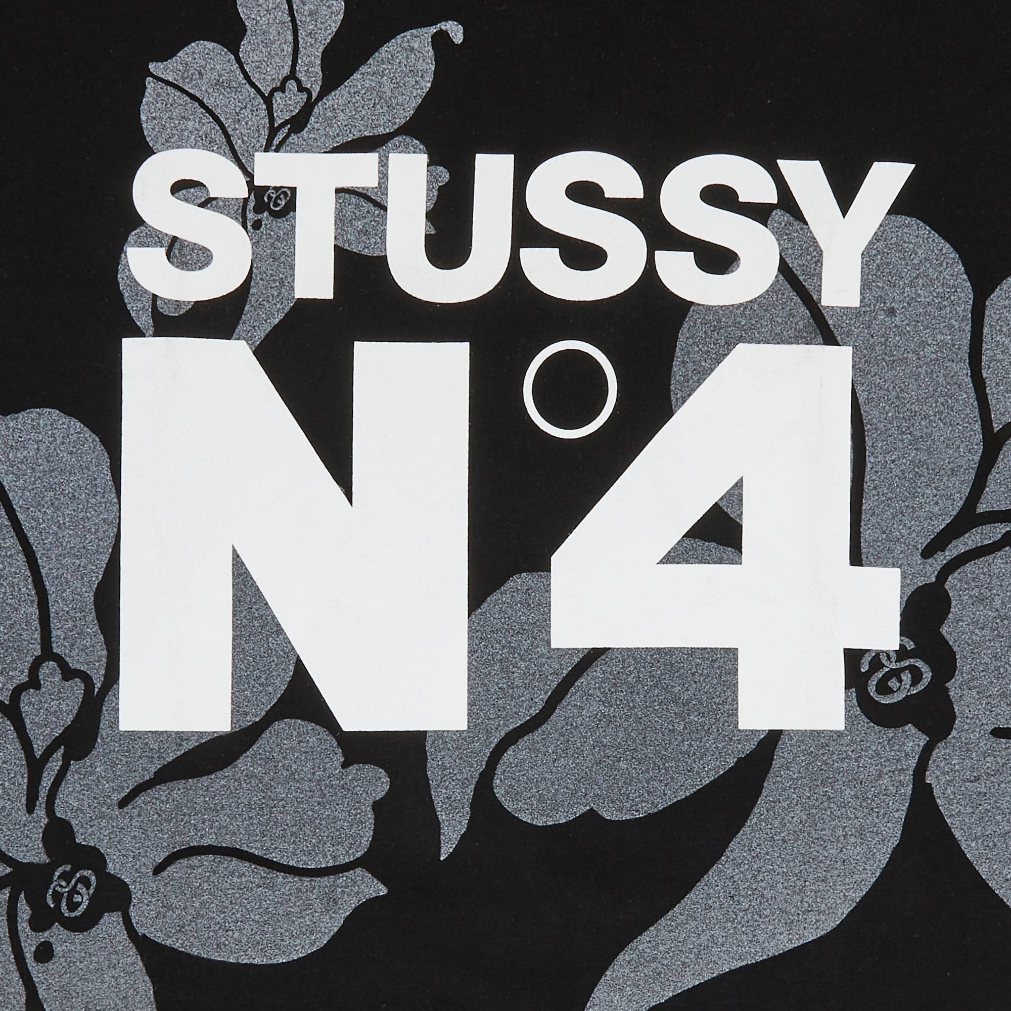 Stussy No. 4 Flowers Tee 'Black' - 3