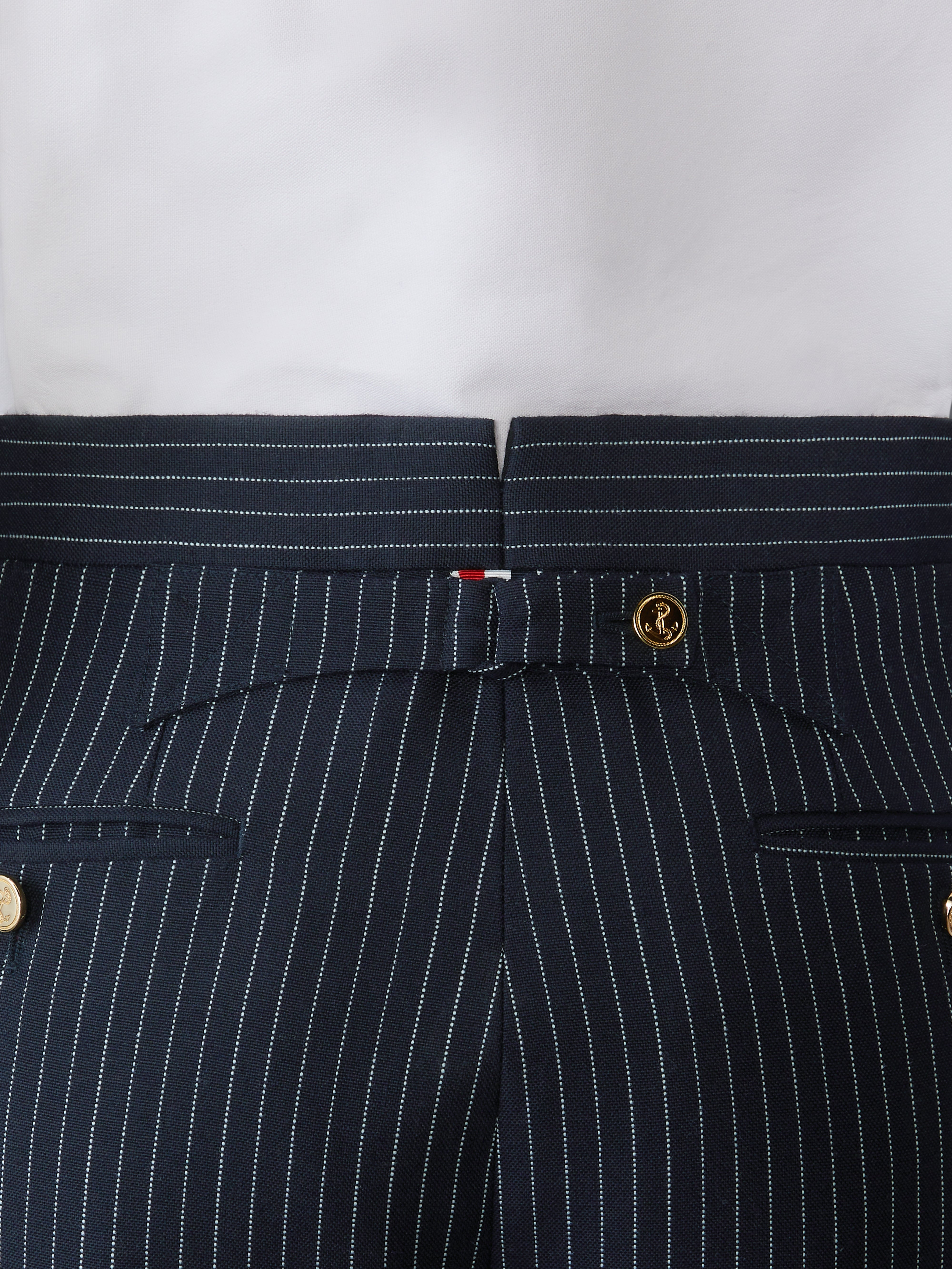 PINSTRIPE HIGH TWIST WOOL TROUSER - 5
