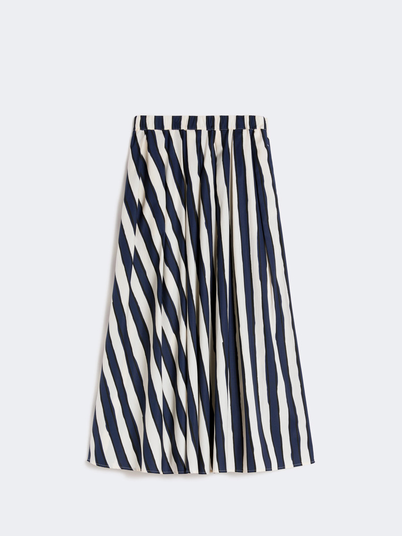 UOMO Printed poplin pleated skirt - NAVY 1