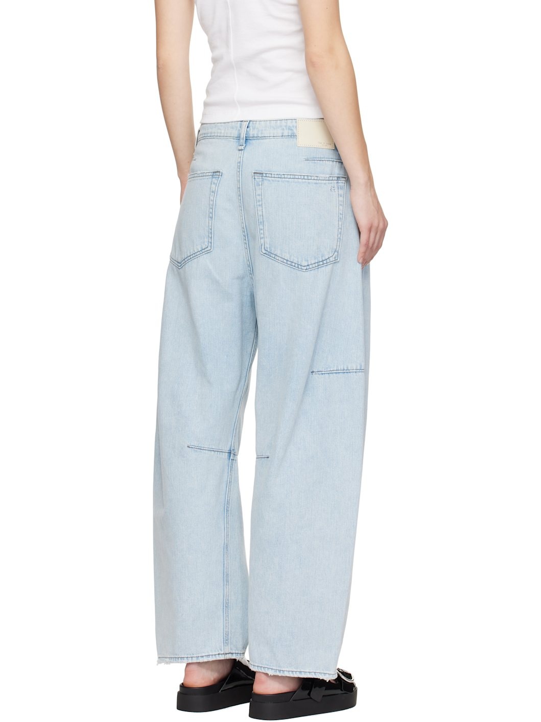 Blue Straight Charlie High-Rise Barrel Jeans - 3