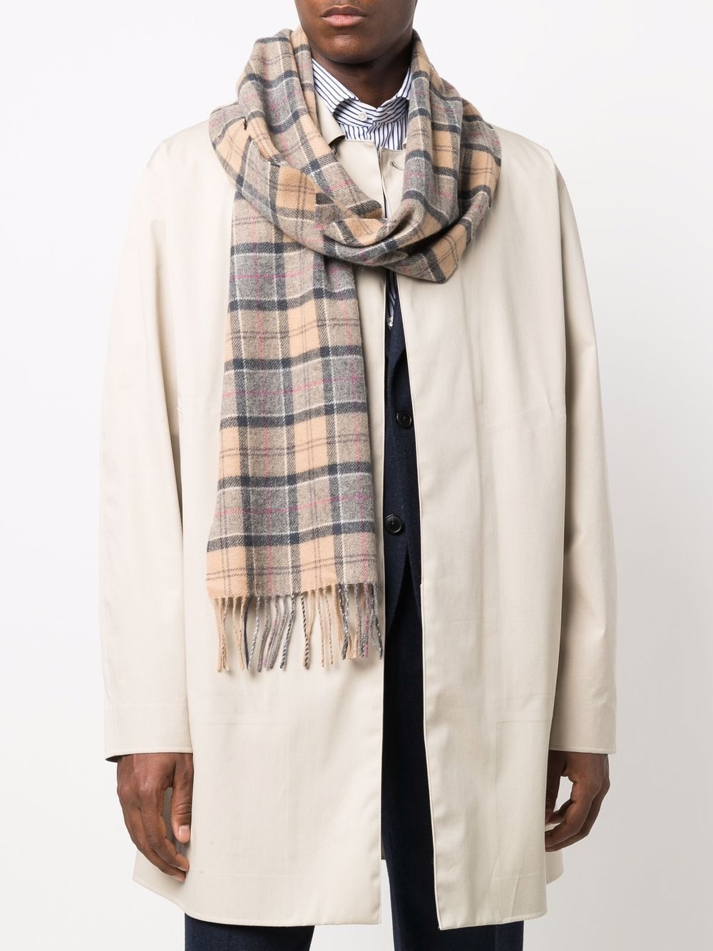 tartan check print scarf - 2