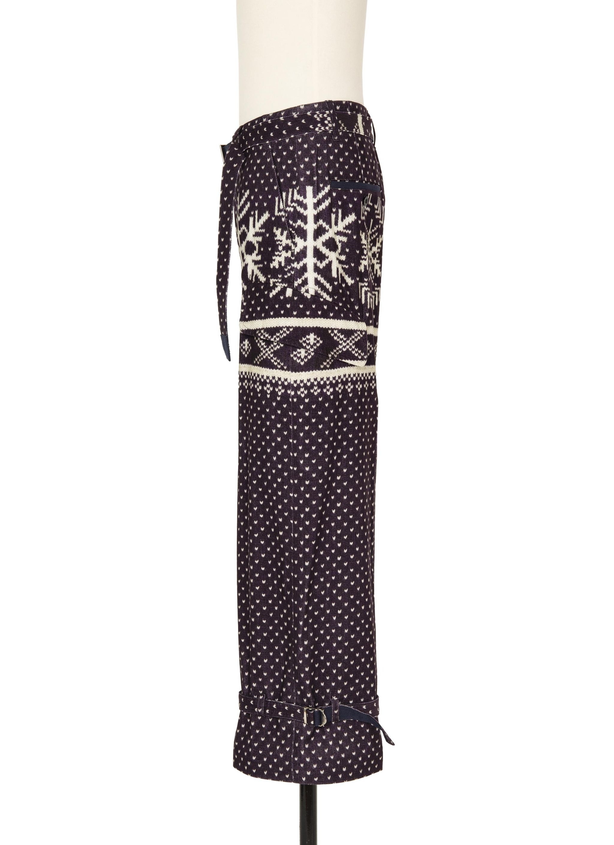 Pattern Knit Print Pants - 2