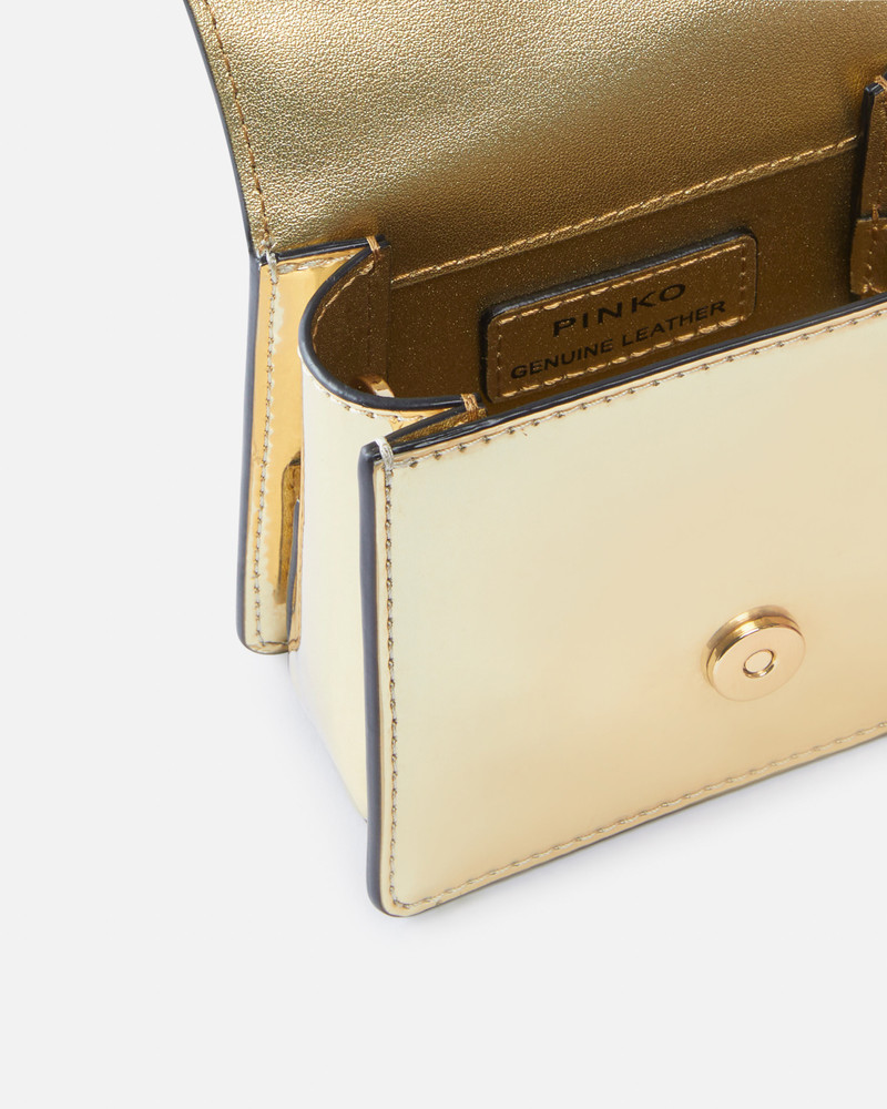METALLIC MICRO LOVE BAG WITH THIN SHOULDER STRAP 4