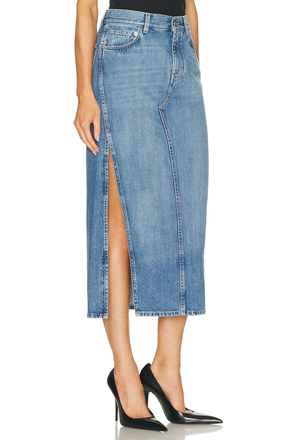 Long Denim Skirt - 3