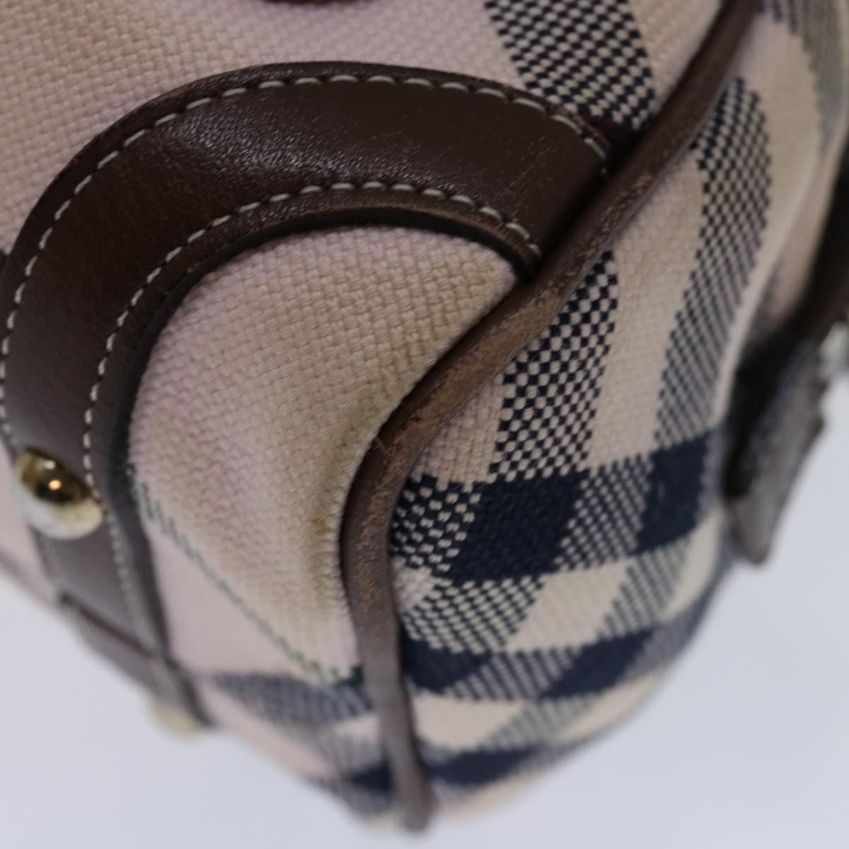 Burberry Nova Check Blue Label Hand Bag Canvas Beige - 15