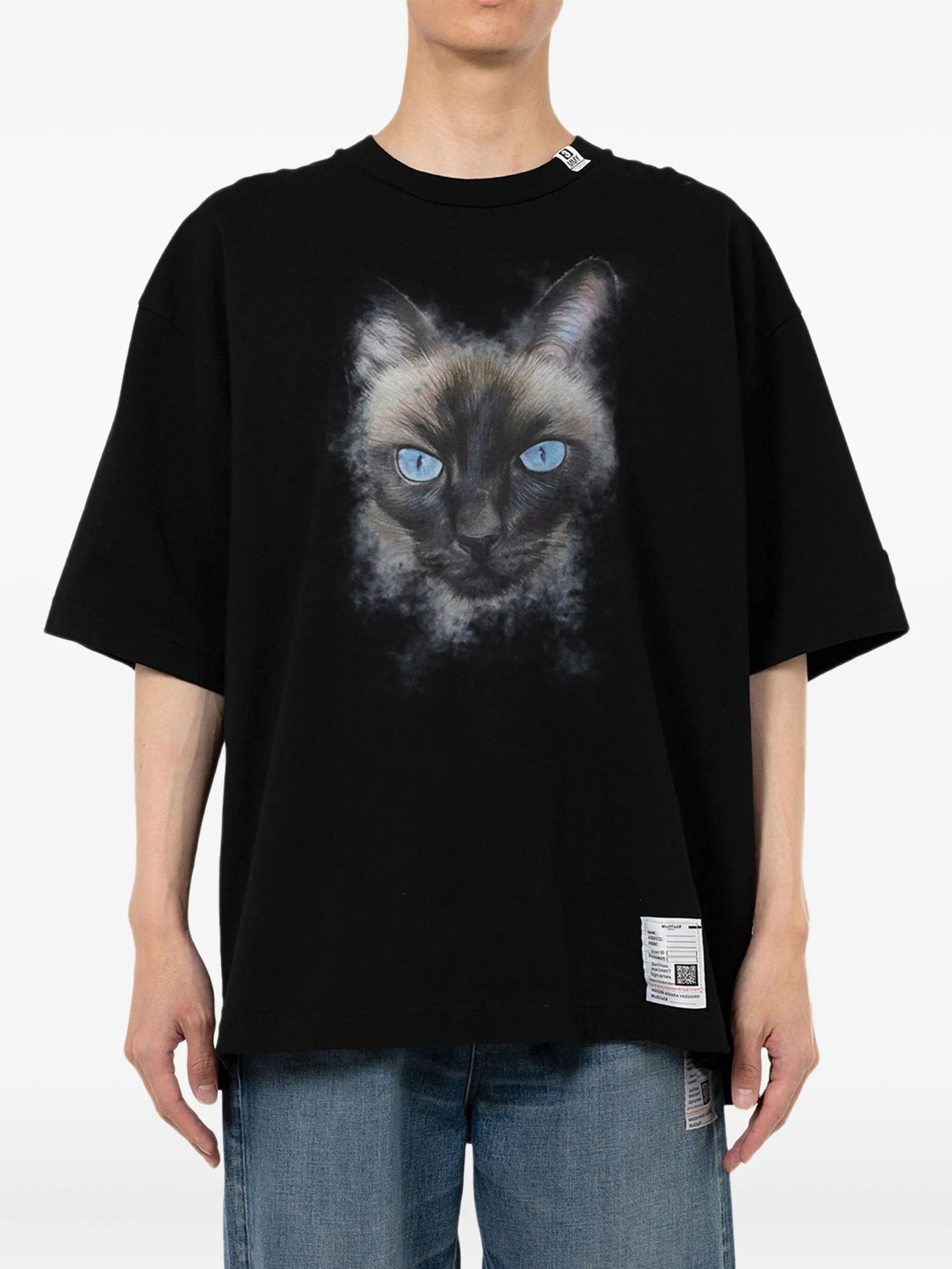Maison Mihara Yasuhiro Cat-print Text-detail T-shirt - 4