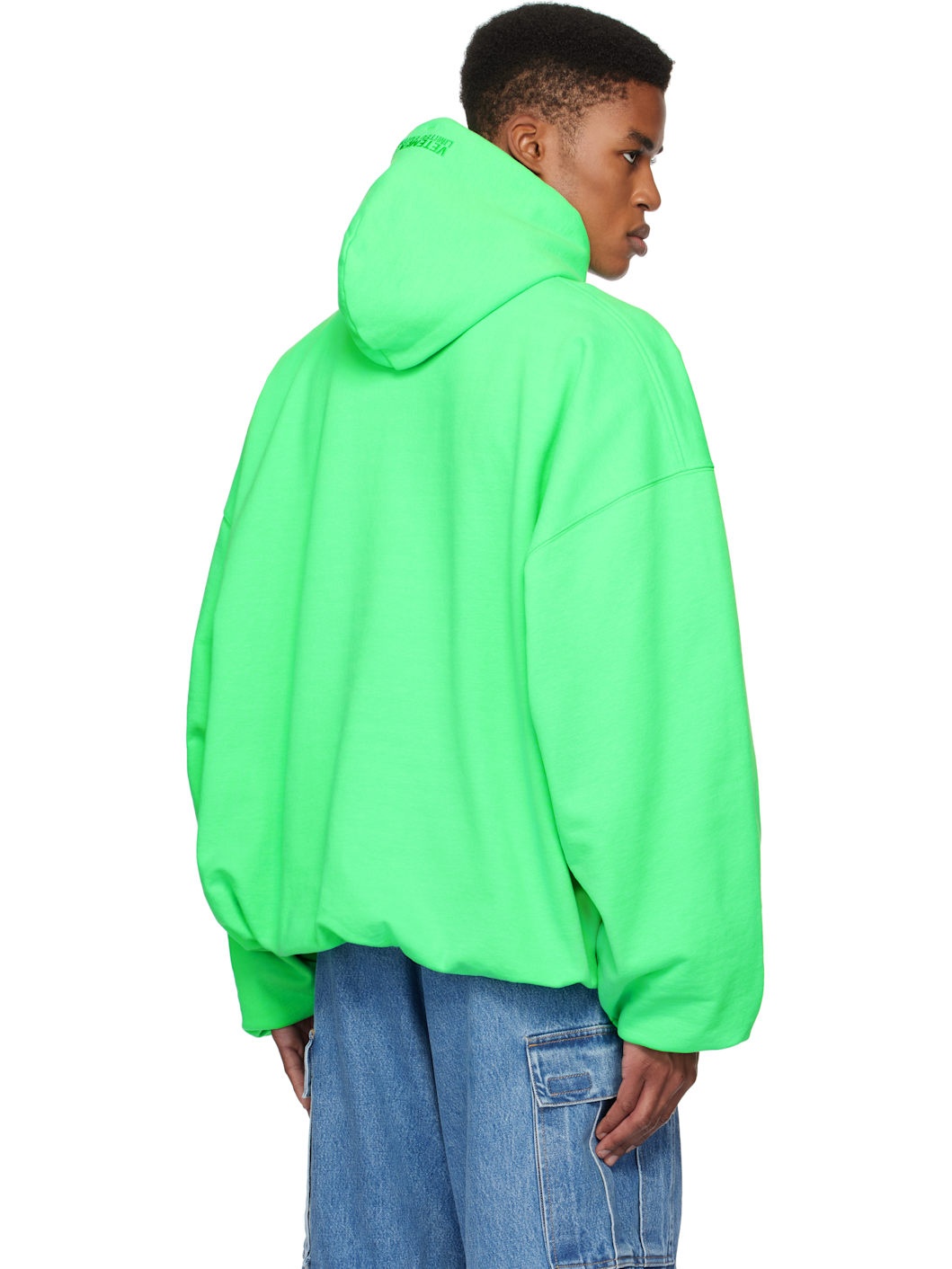 Green Oval Logo Cropped Boxy Hoodie - 3