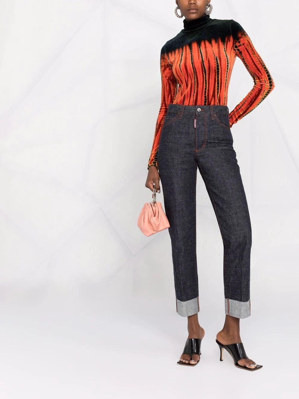 high-waist logo print jeans - 2