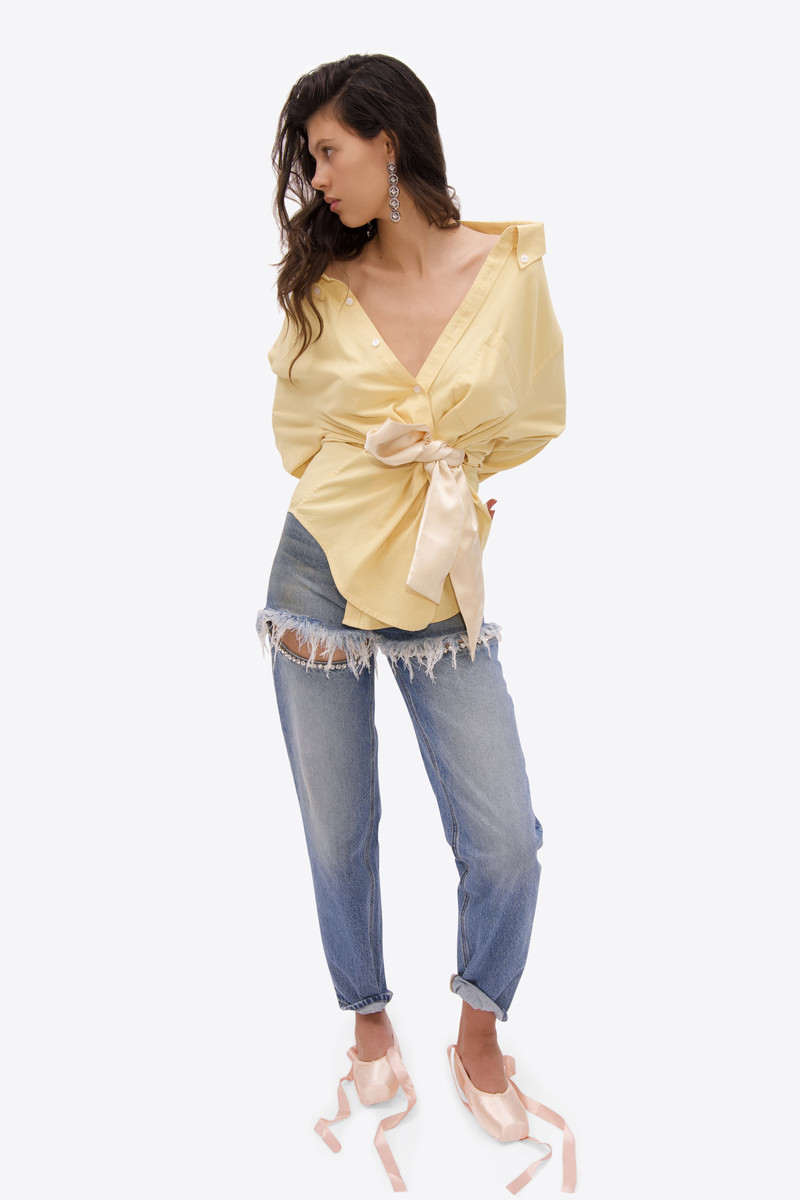 AREA SATIN KNOT OXFORD SHIRT outlook
