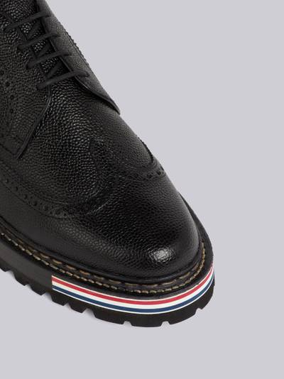 Thom Browne Black Pebbled Calfskin Hiking Sole Longwing Brogue outlook