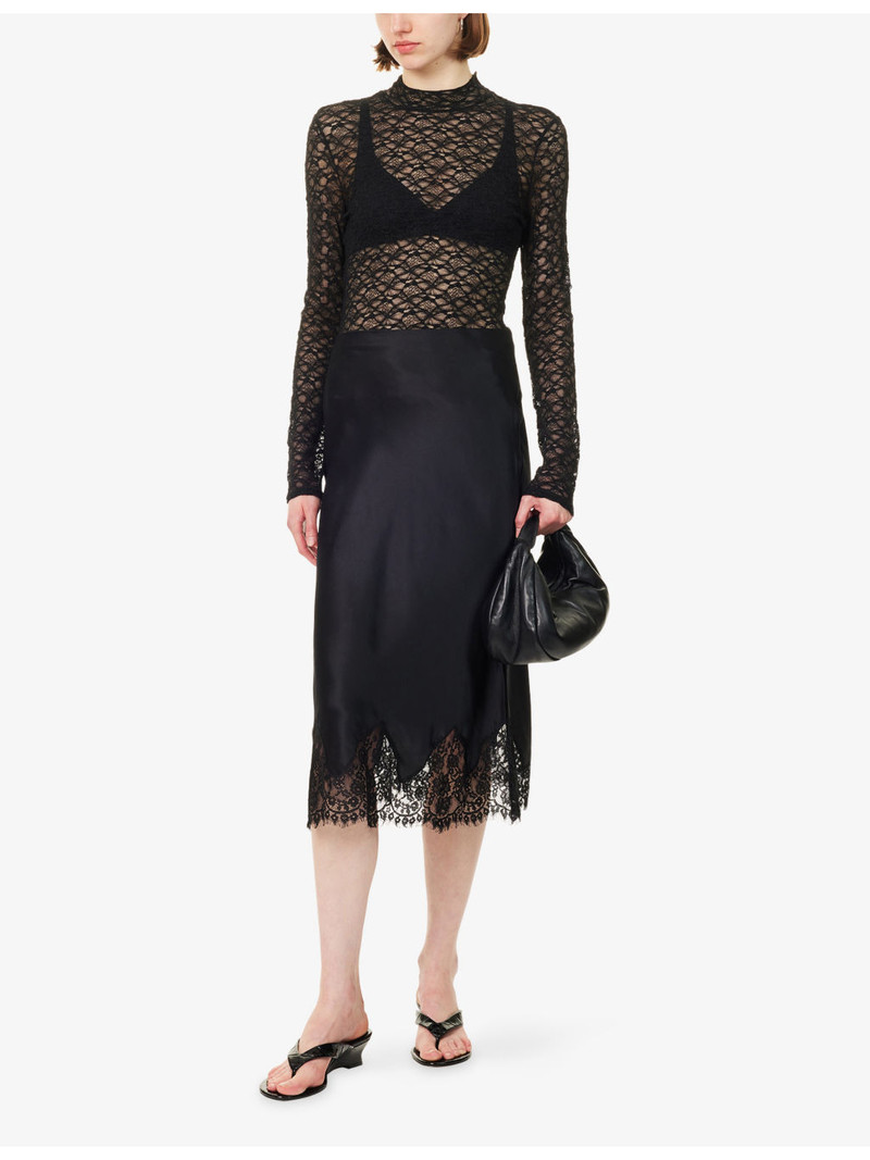 Reformation Nell Knitted Stretch-Lace Top outlook