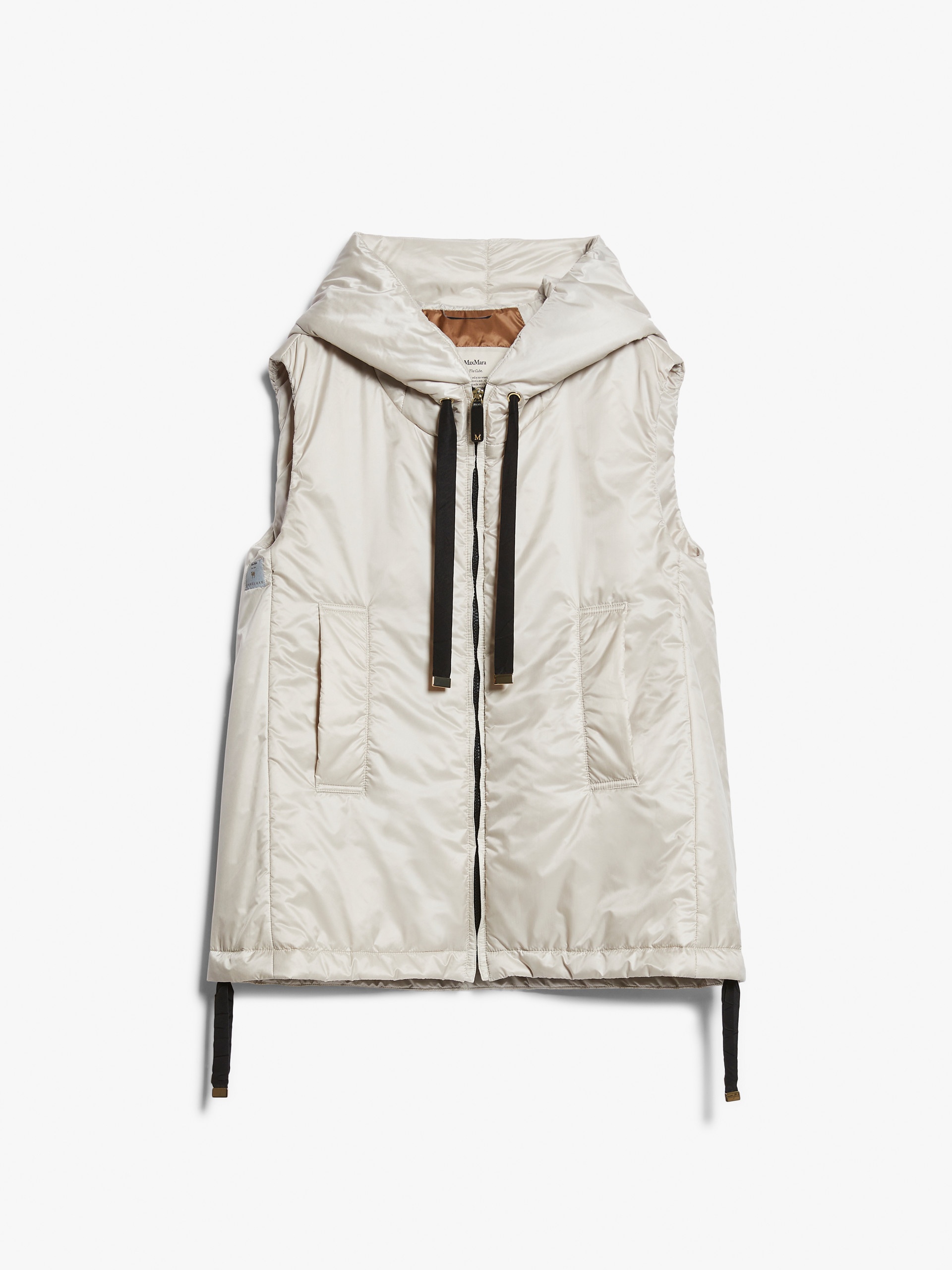 ダウンベスト THE CUBE- [GREENGO] Water-repellent technical canvas gilet Max Mara The Cube Greengo Waterproof Technical Canvas Vest