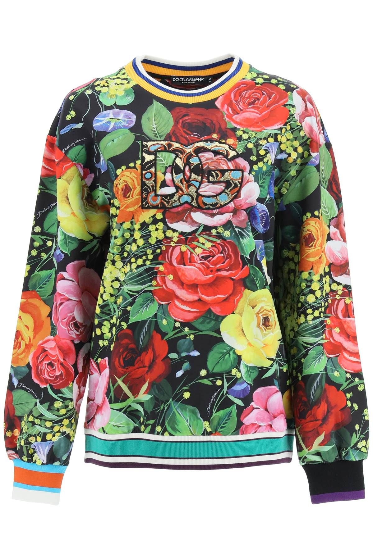 BOUQUET PRINT TECHNICAL JERSEY SWEATSHIRT - 1