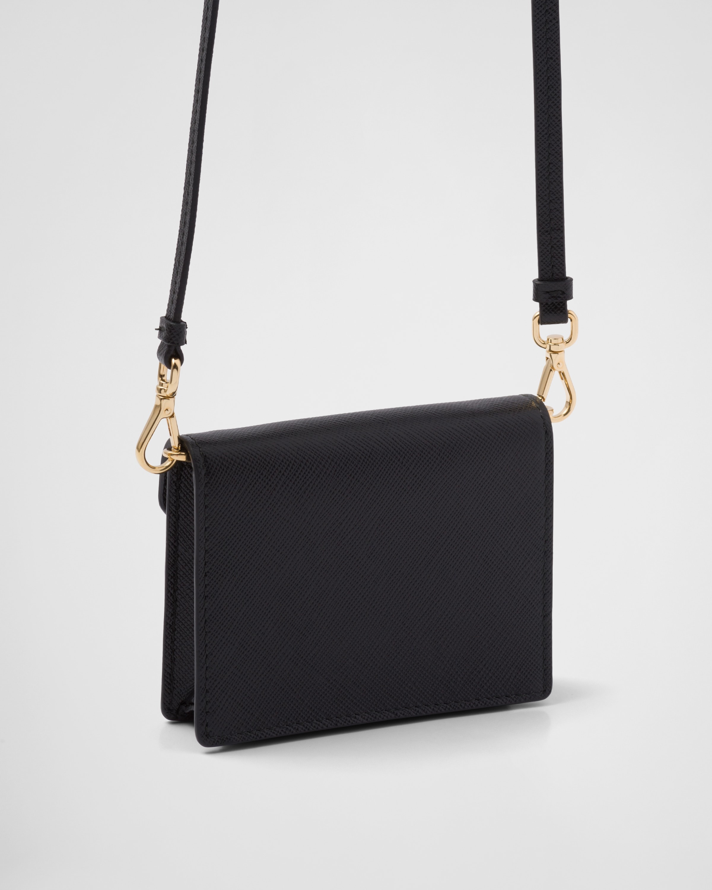 ハンドバッグ Saffiano leather card holder with shoulder strap Prada Saffiano Leather Card Holder with Shoulder Strap