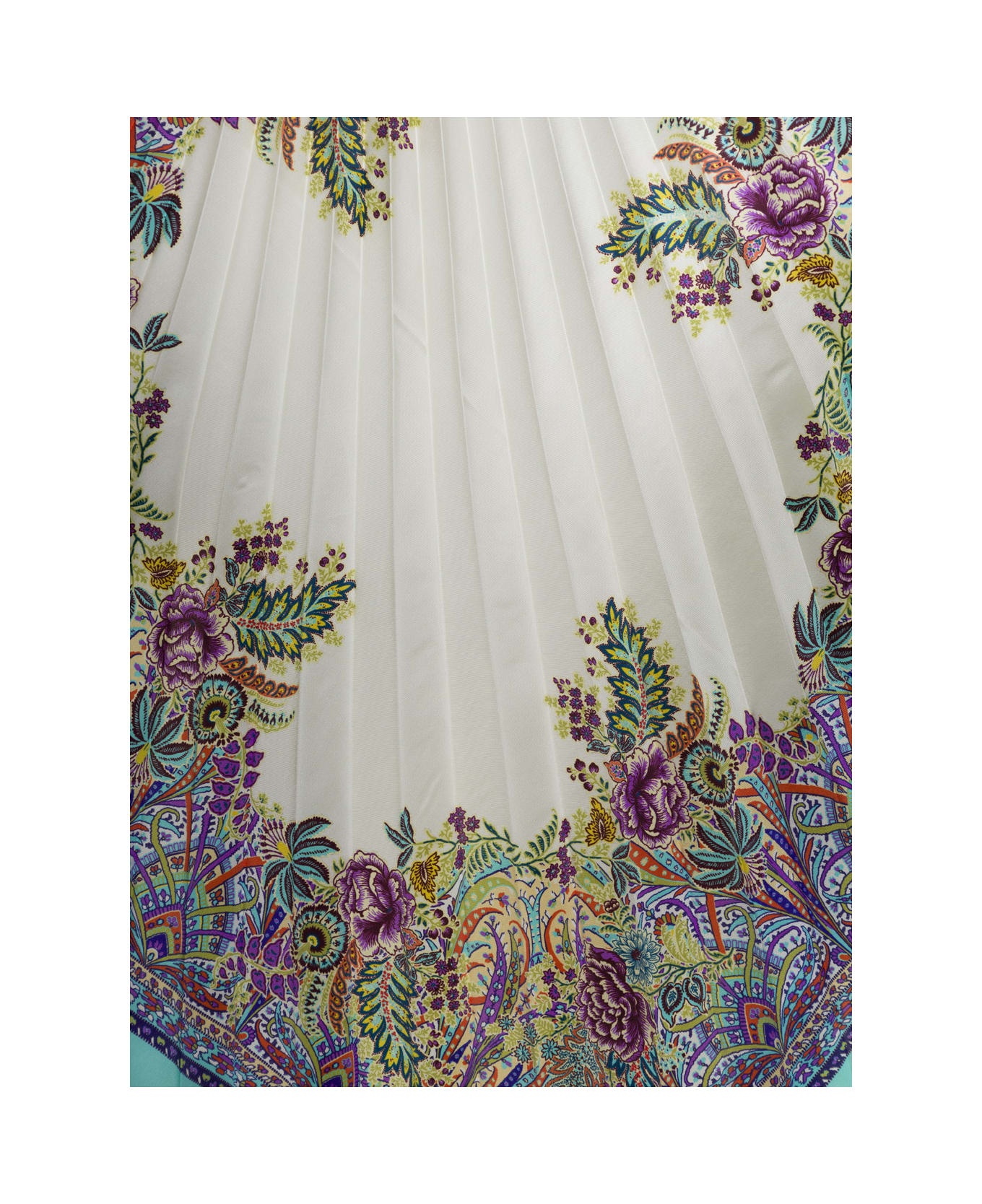 Light Blue Pleated Shawls In Silk Woman - 3