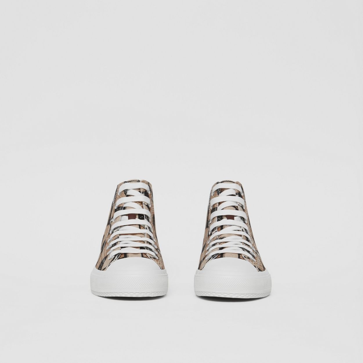 Monogram Print Cotton Canvas High-top Sneakers - 6