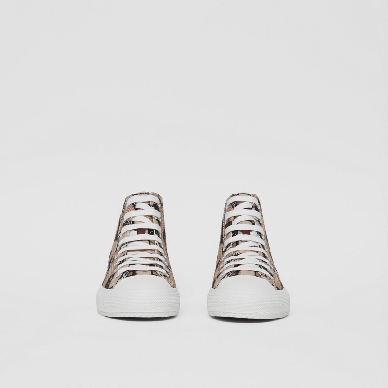 Monogram Print Cotton Canvas High-top Sneakers - 5