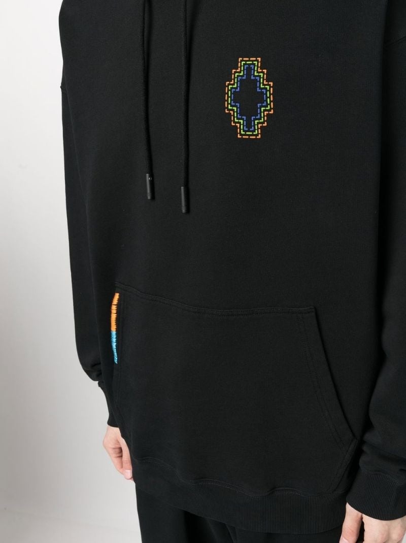 Cross-embroidered drawstring hood - 5