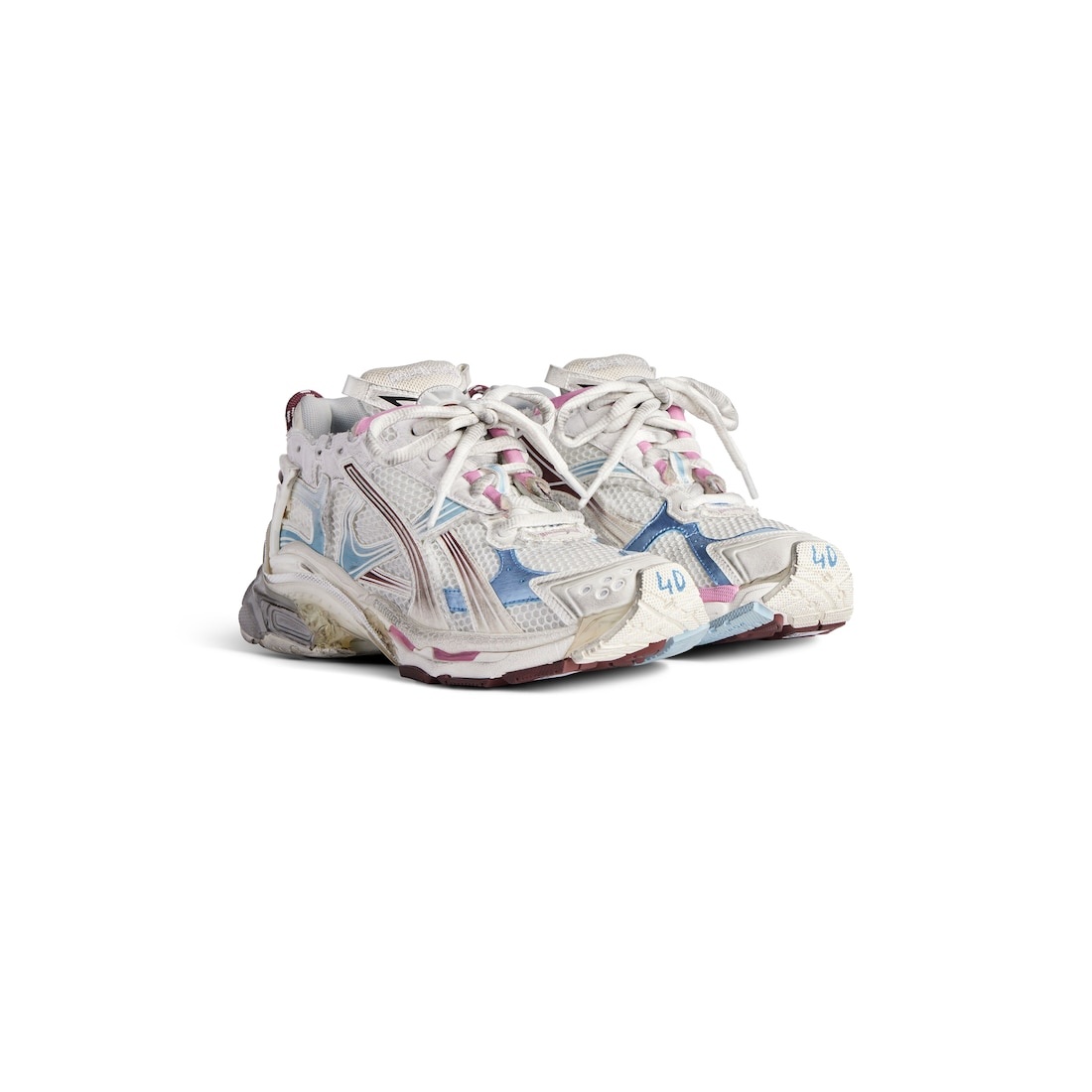 Women's Runner Gradient Sneaker  in White/brown/blue/pink/grey - 2