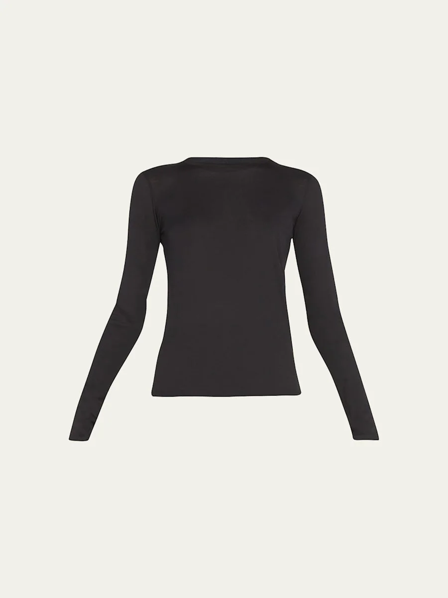 Essential Long-Sleeve Crewneck Tee - 1