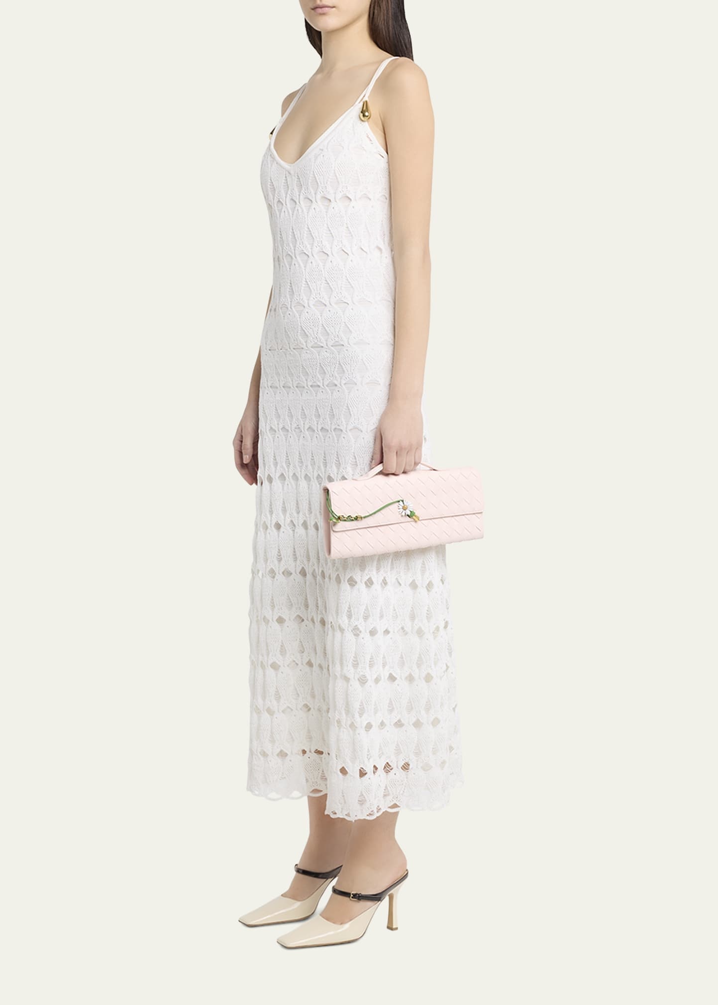 Andiamo Flower-Embellished Leather Clutch Bag - 6