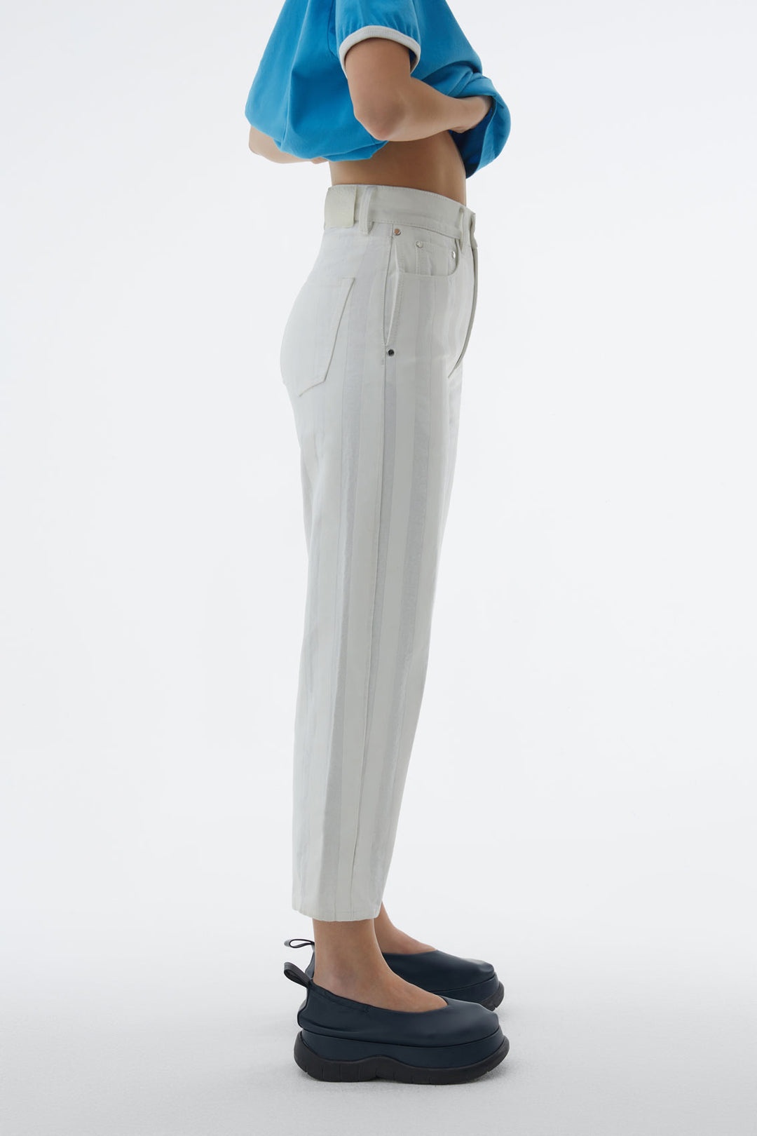 WHITE STRIPED PANTS - 3