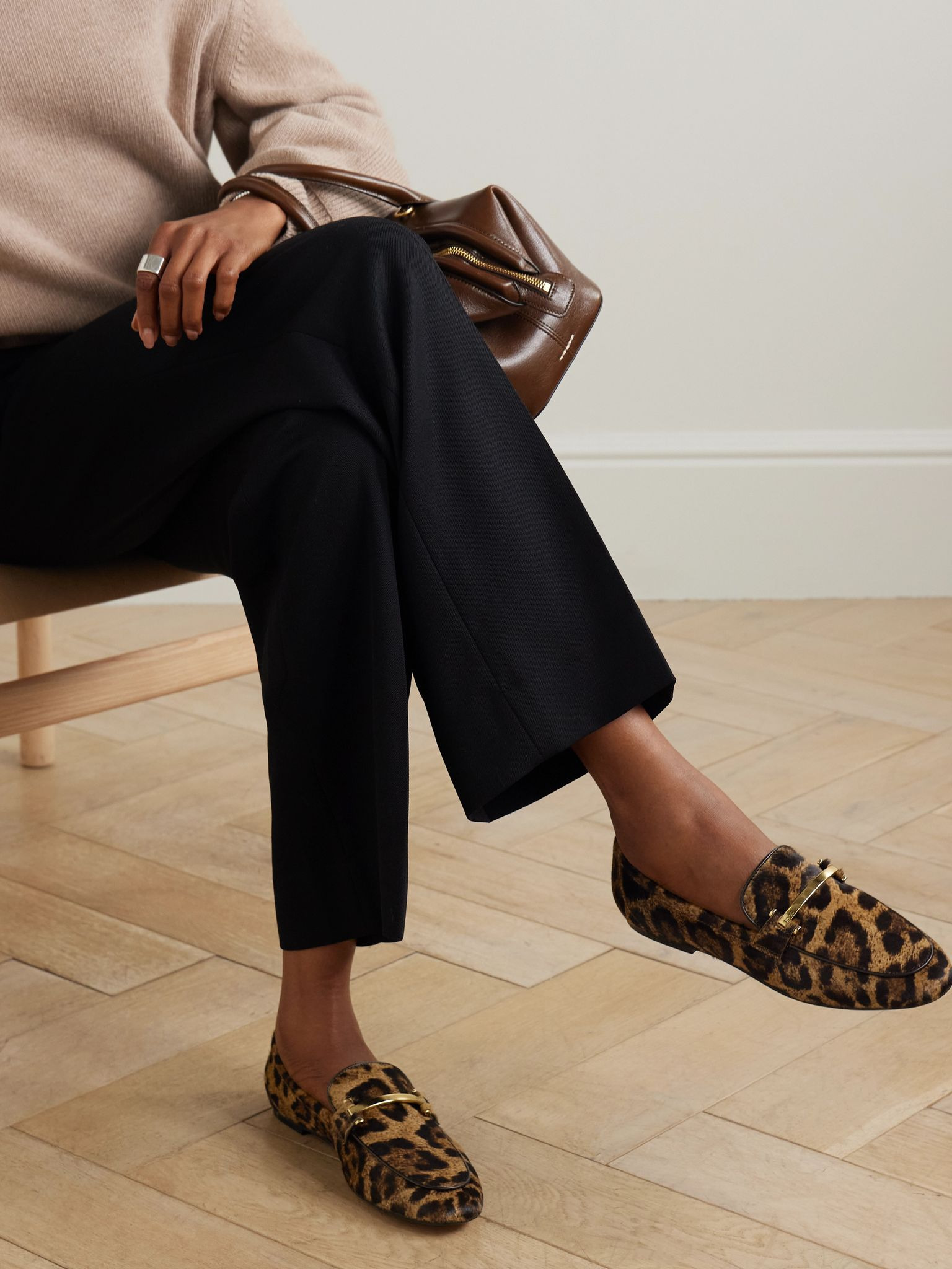 Embellished leopard-print calf hair loafers Leopard print - 2