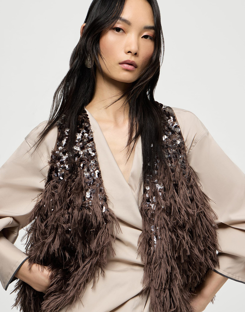 Dazzling dégradé vest in cotton and silk fil coupé 5