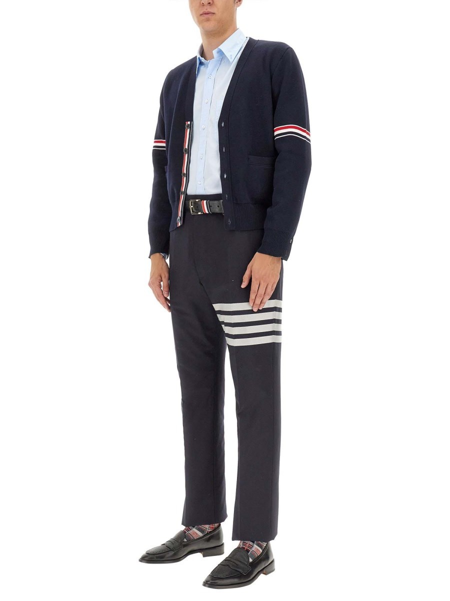CARDIGAN IN COTONE CON SCOLLO A V - 2