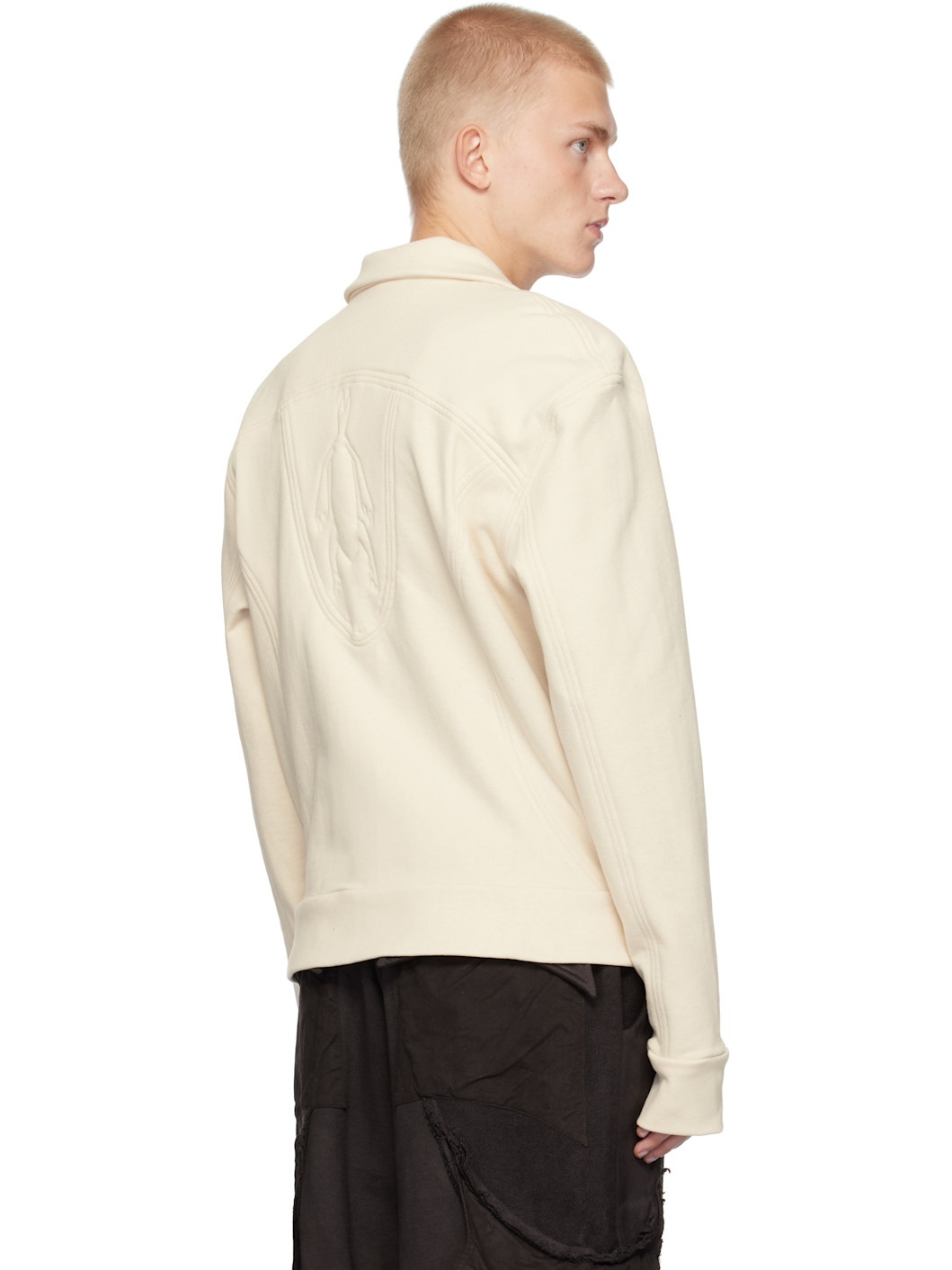 SSENSE Exclusive Beige Undyed Lorrelle Zip-Up Jacket - 3
