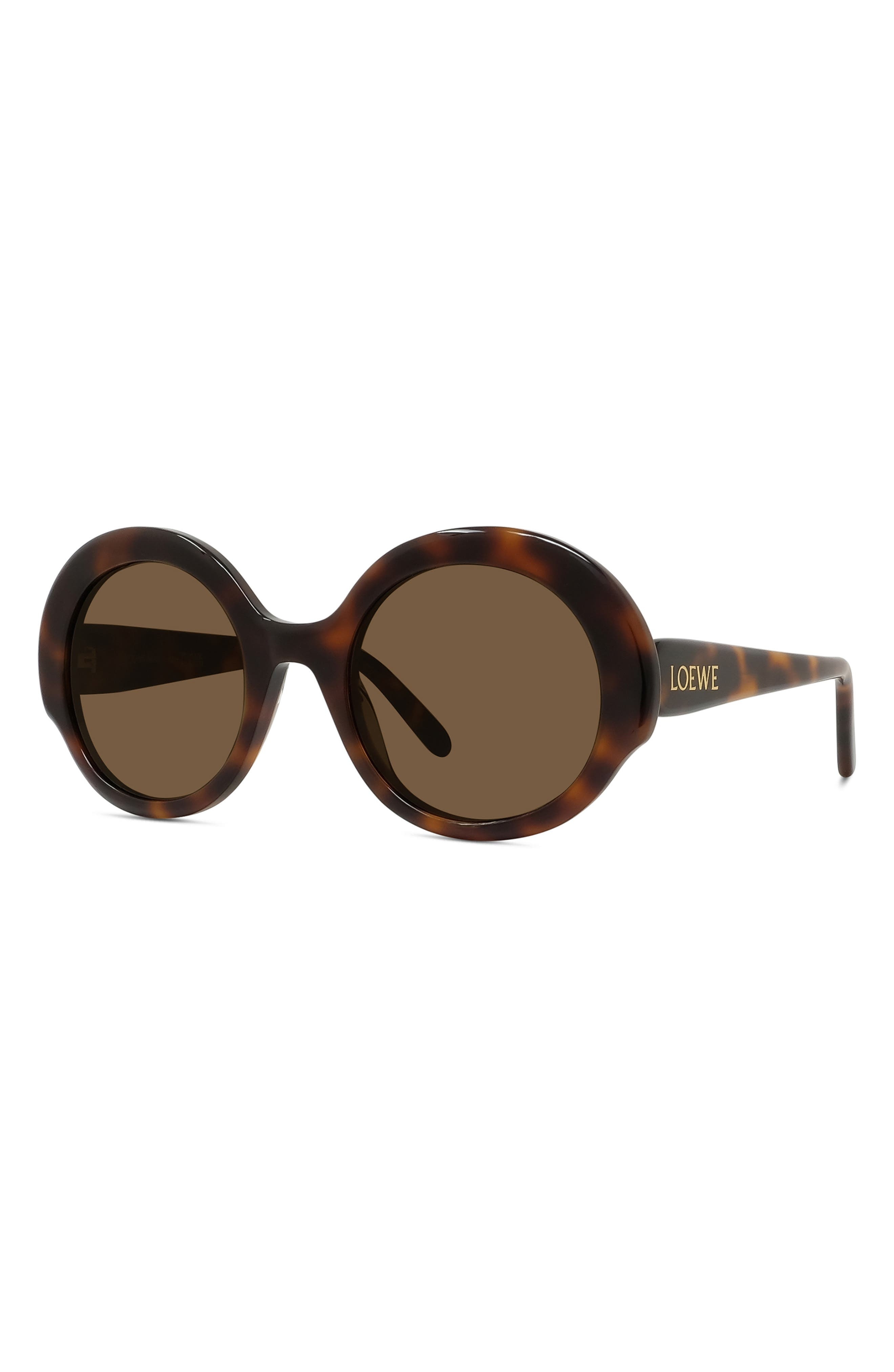 Loewe Thin 52mm Round Sunglasses in Dark Havana /Brown at Nordstrom - 2