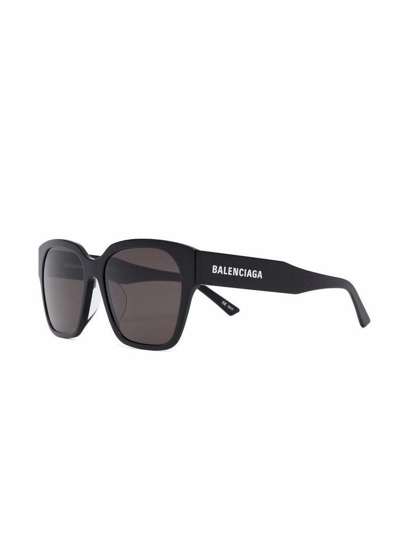 BALENCIAGA logo-print square-frame sunglasses outlook